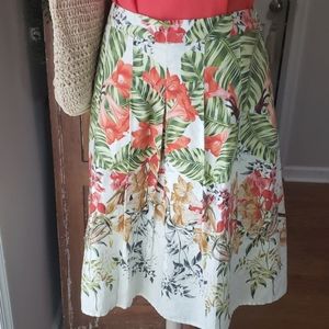 Talbots I Pleated Tropical Skirt I Size 4